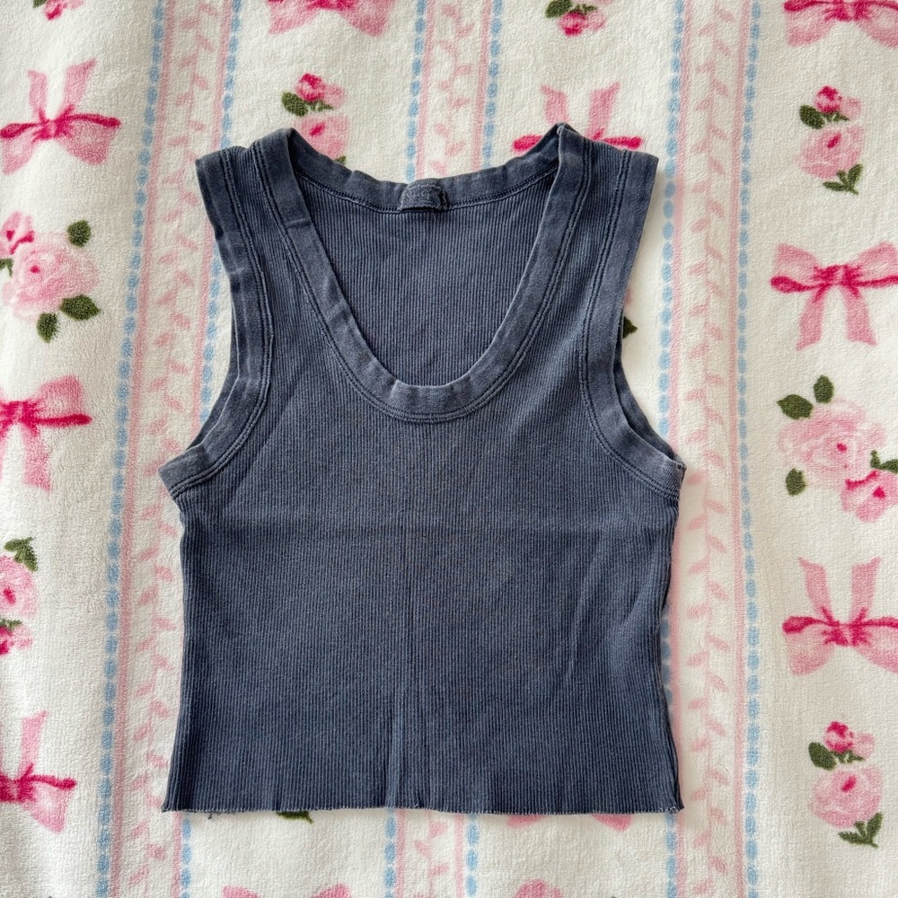 Brandy Melville blue cropped tank top